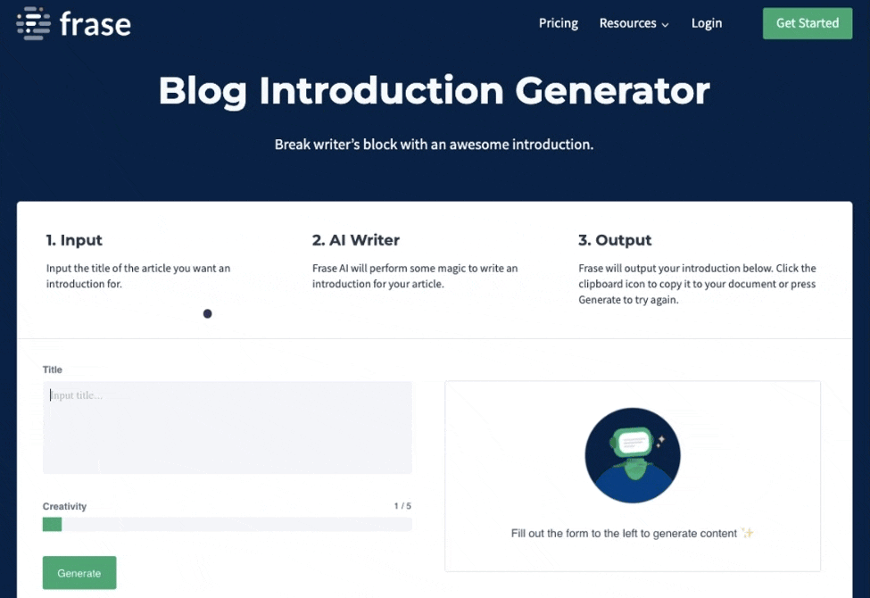 Blog introduction generator Blog introduction generator