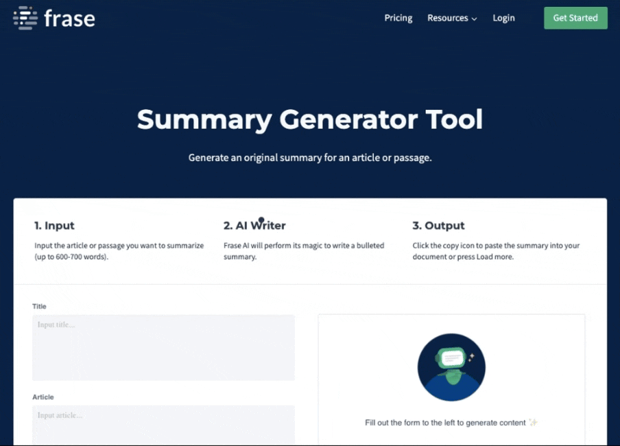 Summary generator tool Summary generator tool